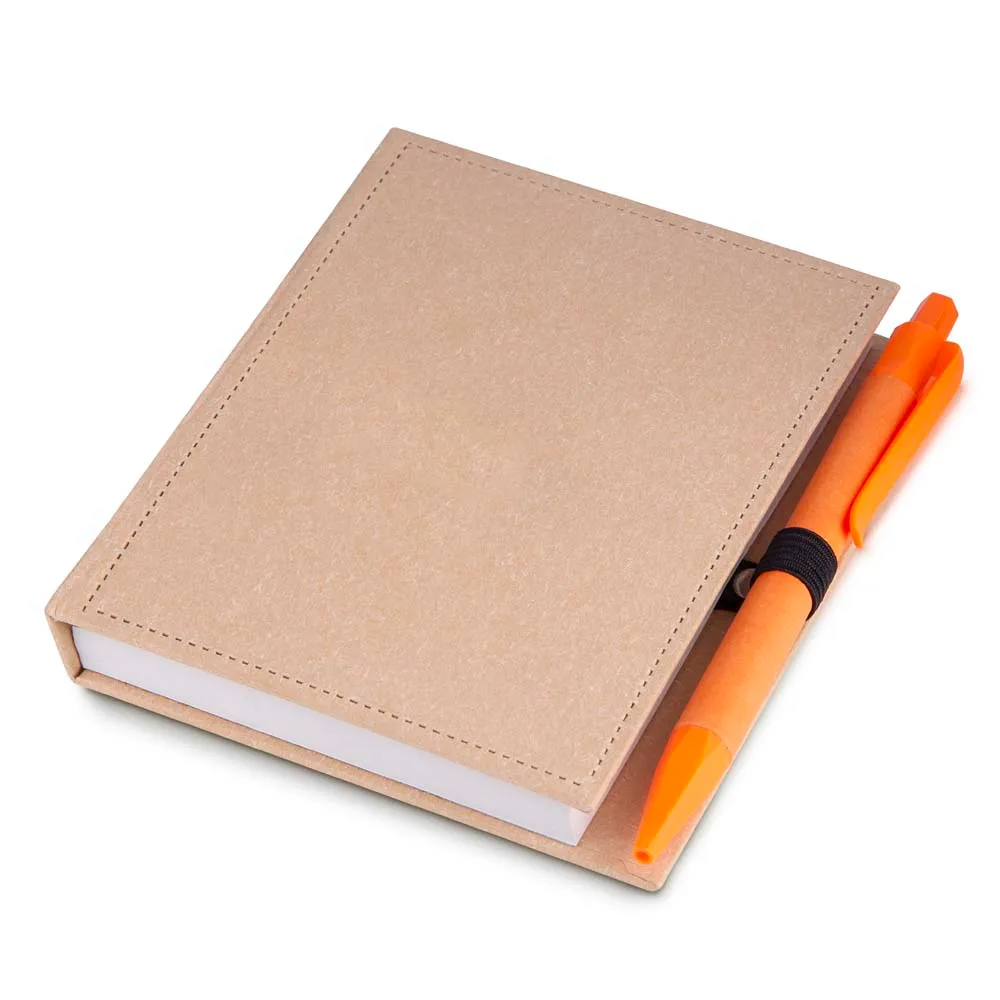 [75150005001] Mini Caderno A6 com caneta (Bege 75, 02 - Silk Plano, 01 - Tampografia A)