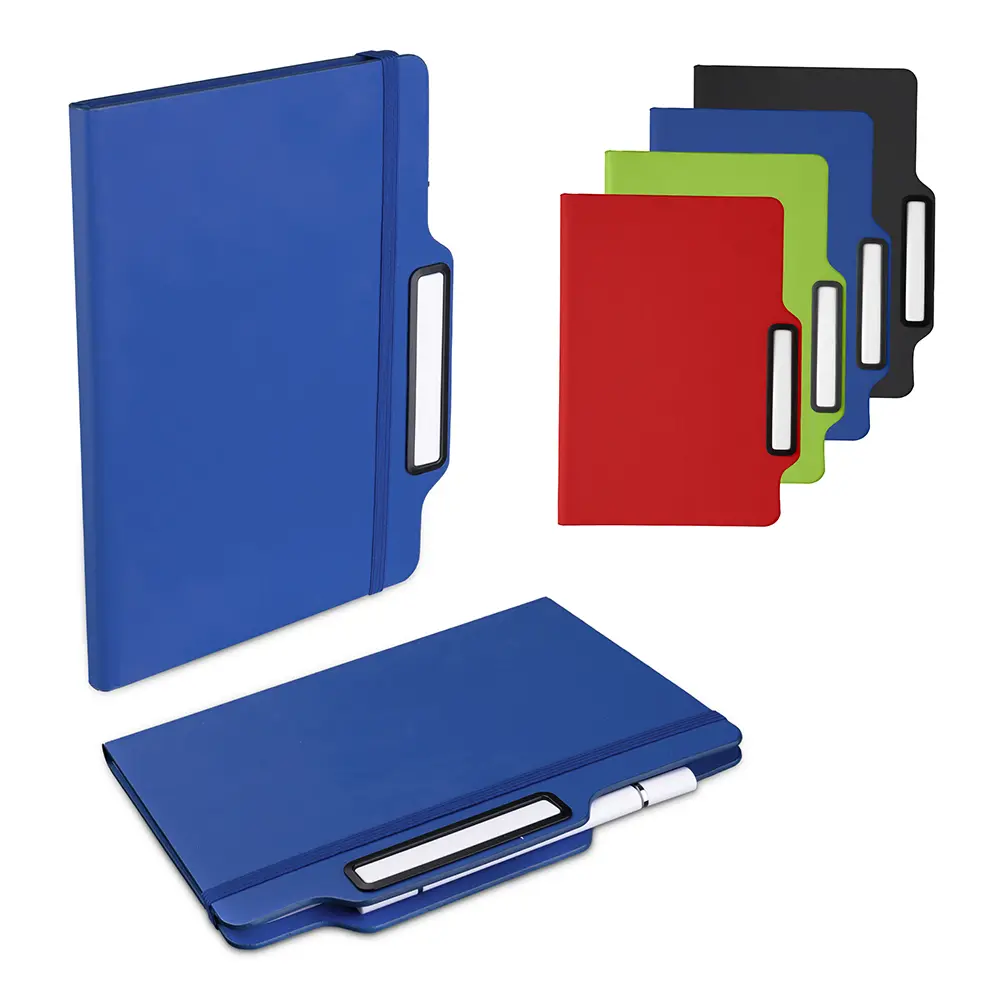 [14160002012] Caderno A5 Capa em PU c/ Caneta  (Preto 14, 02 - Silk Plano, 01 - Tampografia A)