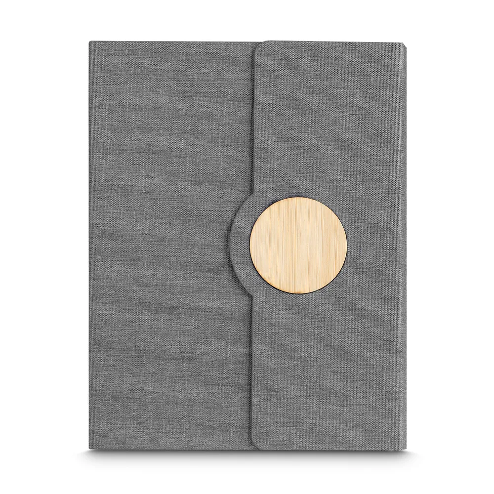 [06160014021] Caderno A5 Capa em RPET e Detalhe em Bambu  (Cinza 06, 1)