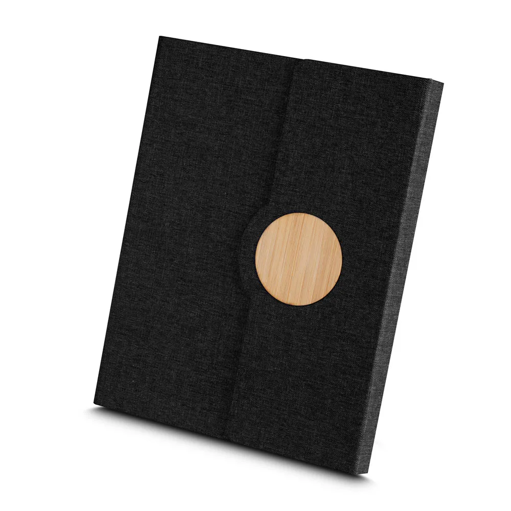 Caderno A5 Capa em RPET e Detalhe em Bambu 