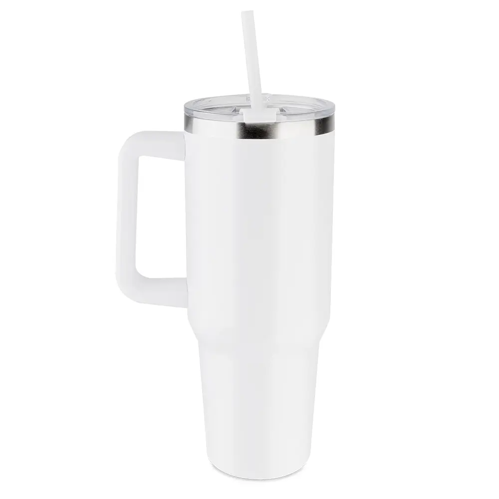 [05030014021] Caneca Térmica em Aço Inox  (Branco 05, 02 - Silk Cilíndrico, 1)