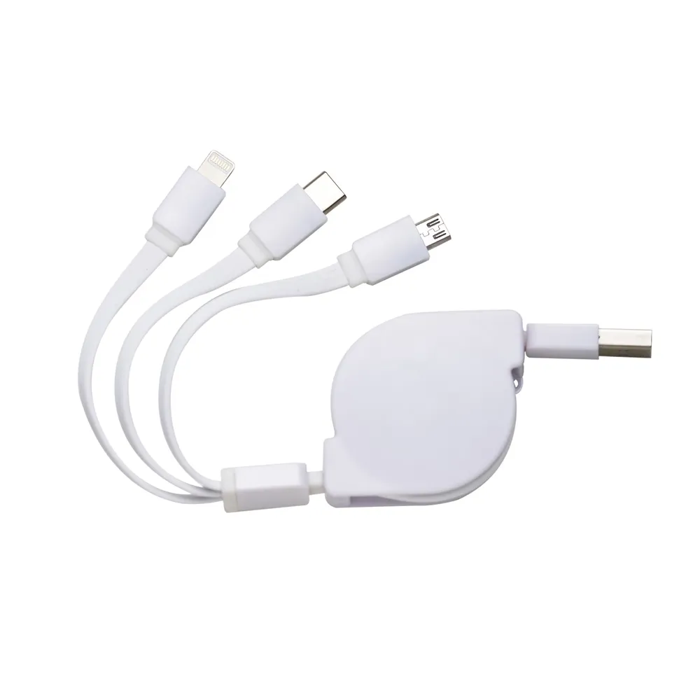 [05490003011] Cabo USB Retrátil 3 em 1  (Branco 05, 1)
