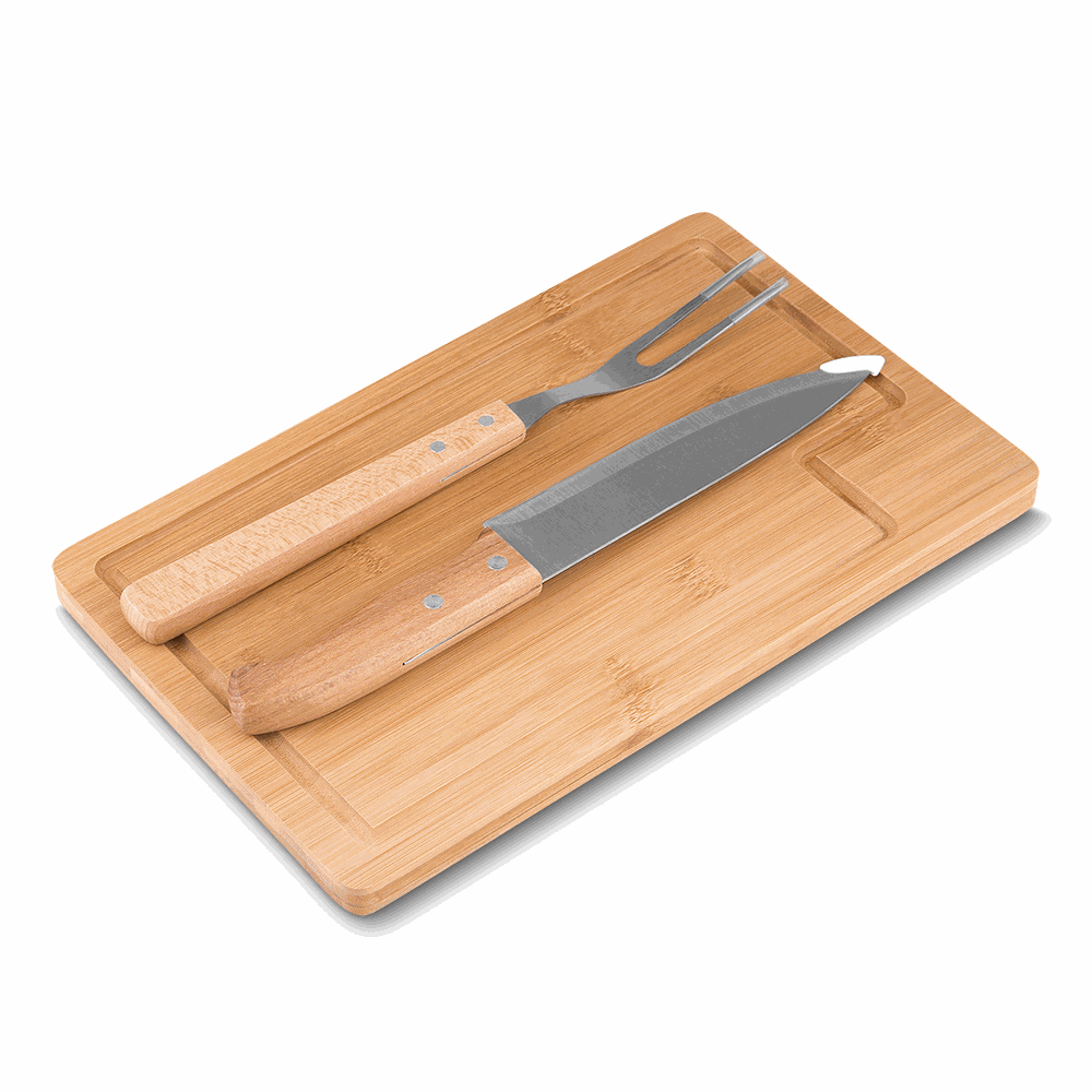 [11340006001] Kit Churrasco com 3 peças (09 - Laser Madeira, 03 - Laser metal)