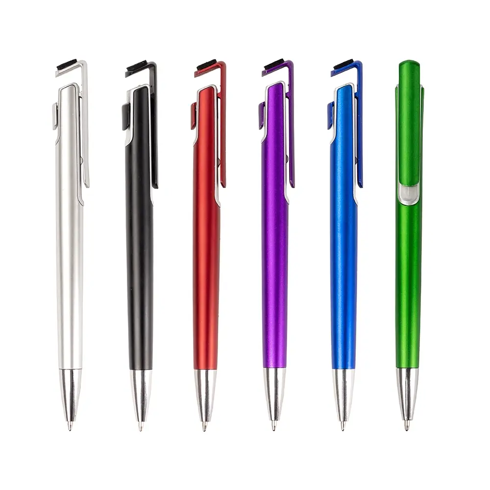 Caneta Plástica Com Suporte Para Celular 