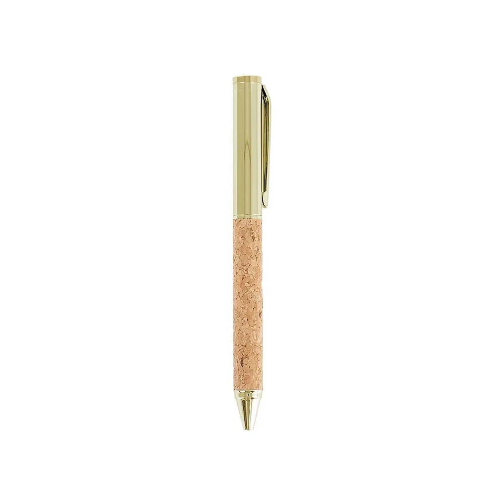 Caneta Metal E Cortiça 