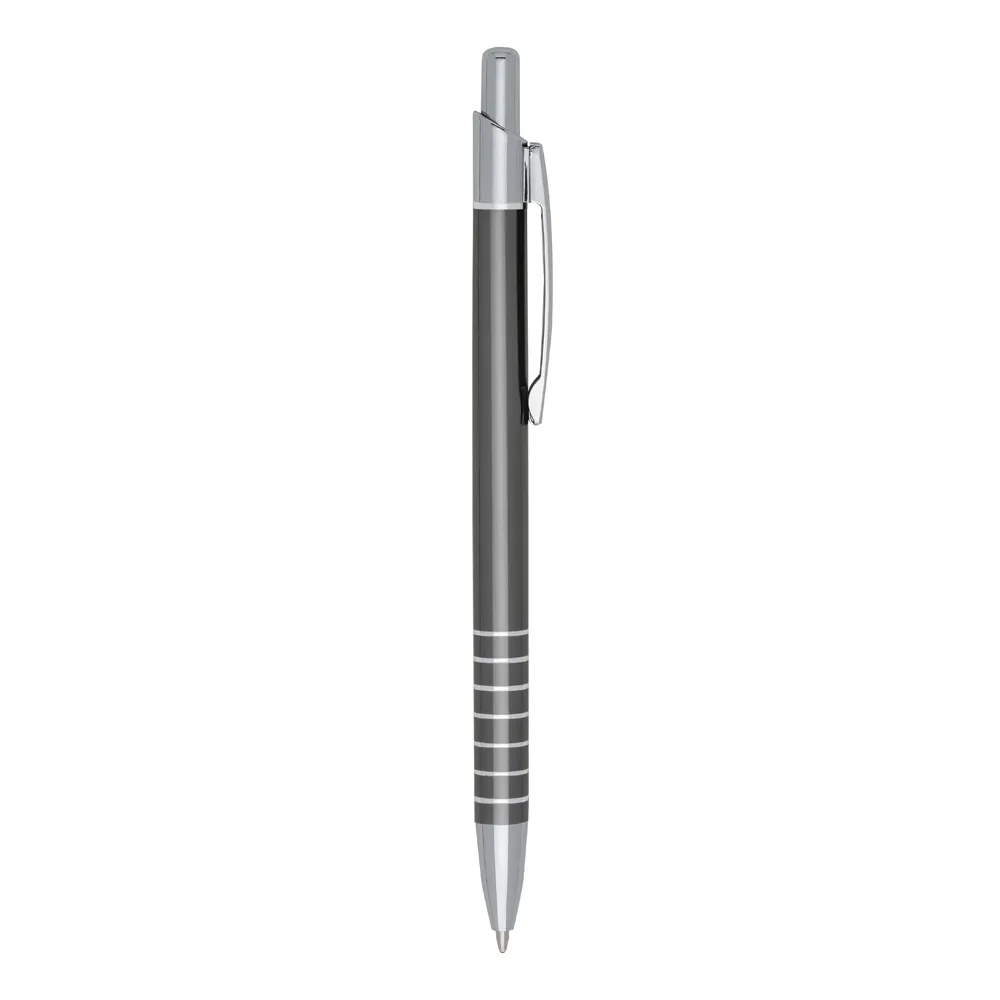 [06090088031] Caneta Metal C/ 7 Aneis   (Cinza 06, 1)
