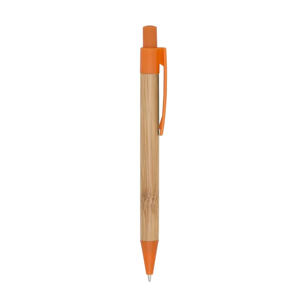 [10110011011] Caneta Bambu C Detalhes Plasticos  (Laranja 10, 1)
