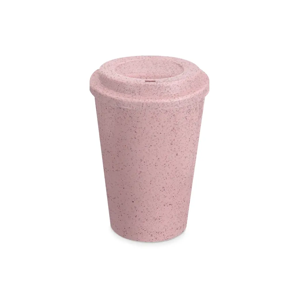 Copo Fibra De Arroz C/ Tampa 400Ml 