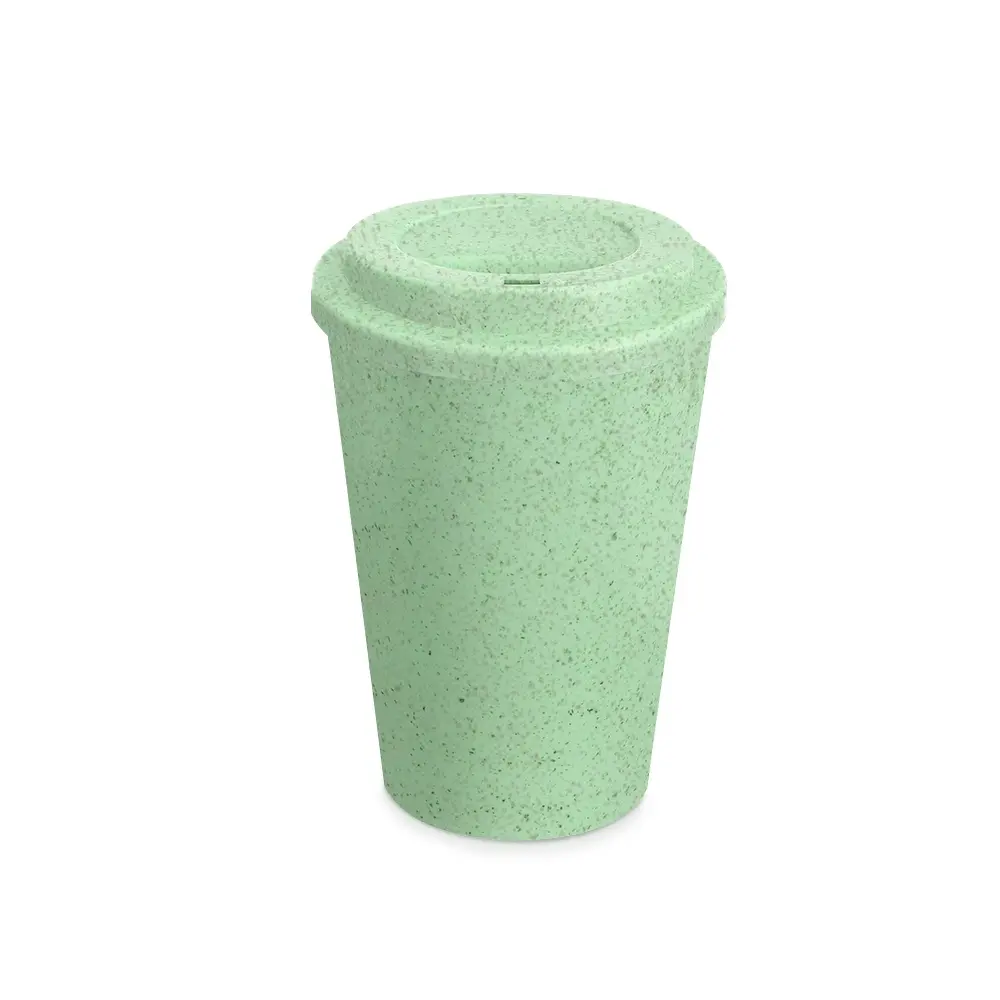Copo Fibra De Arroz C/ Tampa 400Ml 