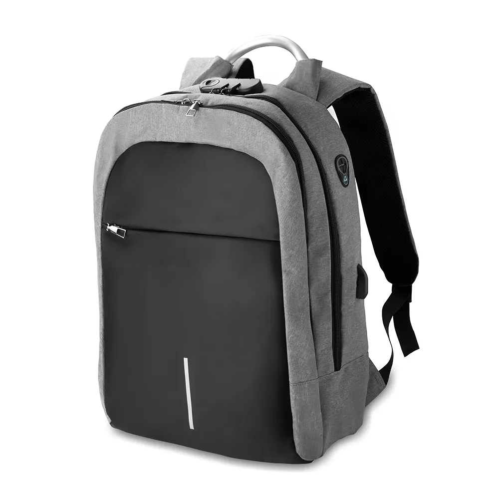 [06430084021] Mochila para notebook em Poliéster 300D  (Cinza 06, 02 - Silk Plano, 1)