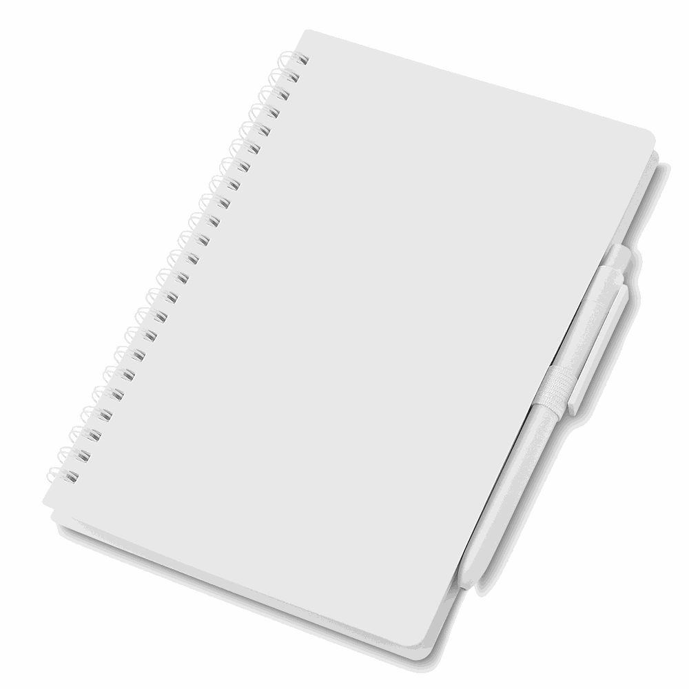 [05160050001] Caderno A5 Capa em PP com caneta  (02 - Silk Plano, 01 - Tampografia A)