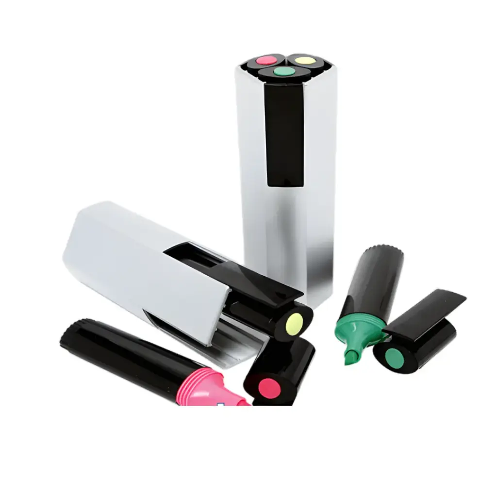 Marca Texto 3 Cores C/ Suporte 