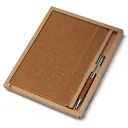 Kit Escritório A5 Capa em Couro Reciclado e Caneta Metalica 