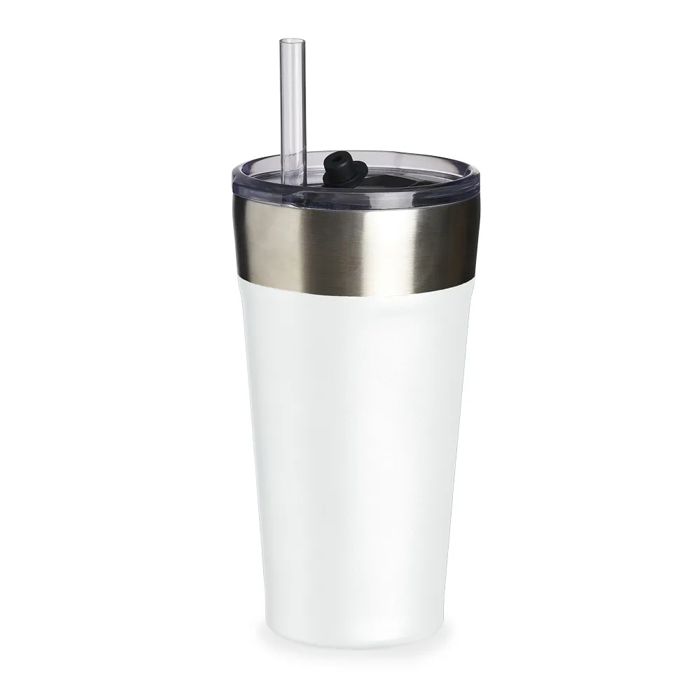 [05030062021] Copo Térmico C/ Canudo  (Branco 05, 02 - Silk Cilíndrico, 1)