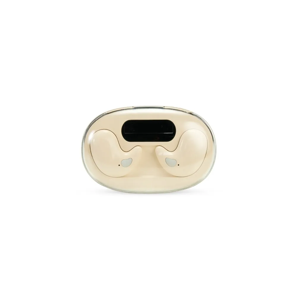 [75490028191] Fone De Ouvido Bluetooth Com Case Carregador (Bege 75, 1)