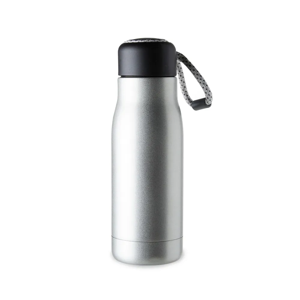 [13580165021] Garrafa Térmica 420Ml C/ Cordão  (Prata 13, 1)