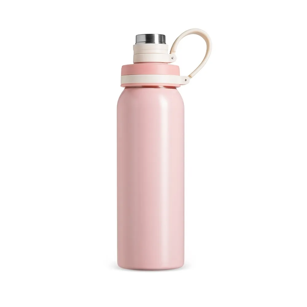 Garrafa De Inox C/ Alça De Silicone 800Ml 