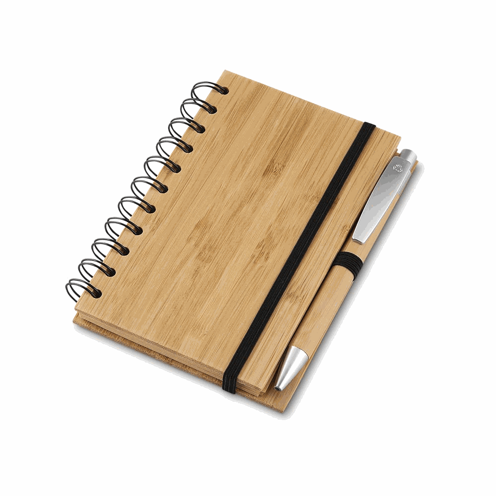 [11160020002] Caderno A6 Capa em Bambu com Caneta  (19 - Impressão Digital D, 19 - Impressão Digital C)