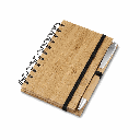 Caderno A6 Capa em Bambu com Caneta 