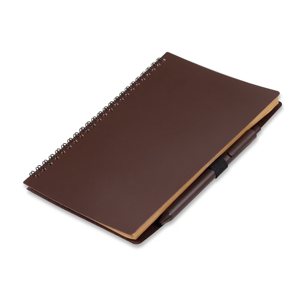 [12160137001] Caderno C/ Caneta Fibra De Café  (02 - Silk Plano, 01 - Tampografia A)