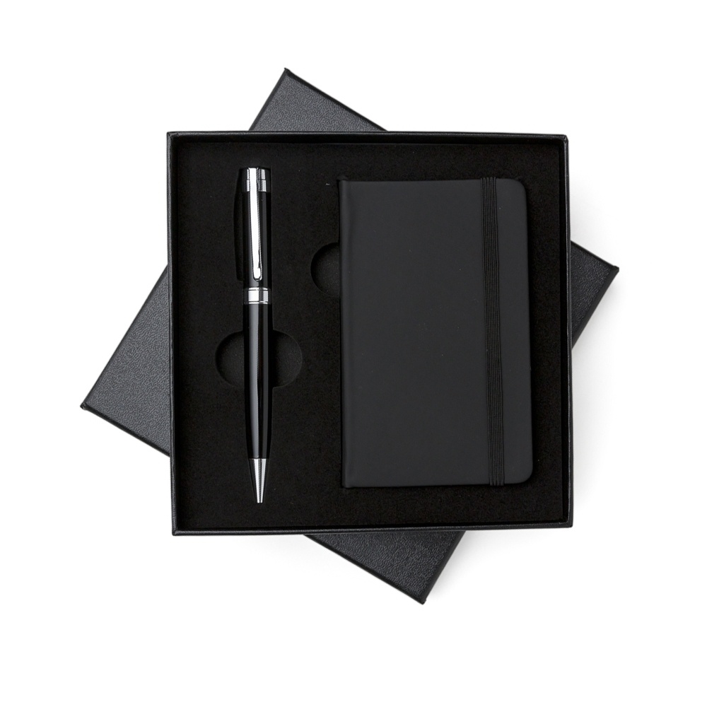 [14170005007] Kit Caneta E Caderneta Tipo Moleskine (02 - Silk Plano KIT 2, 03 - Laser metal KIT 2)