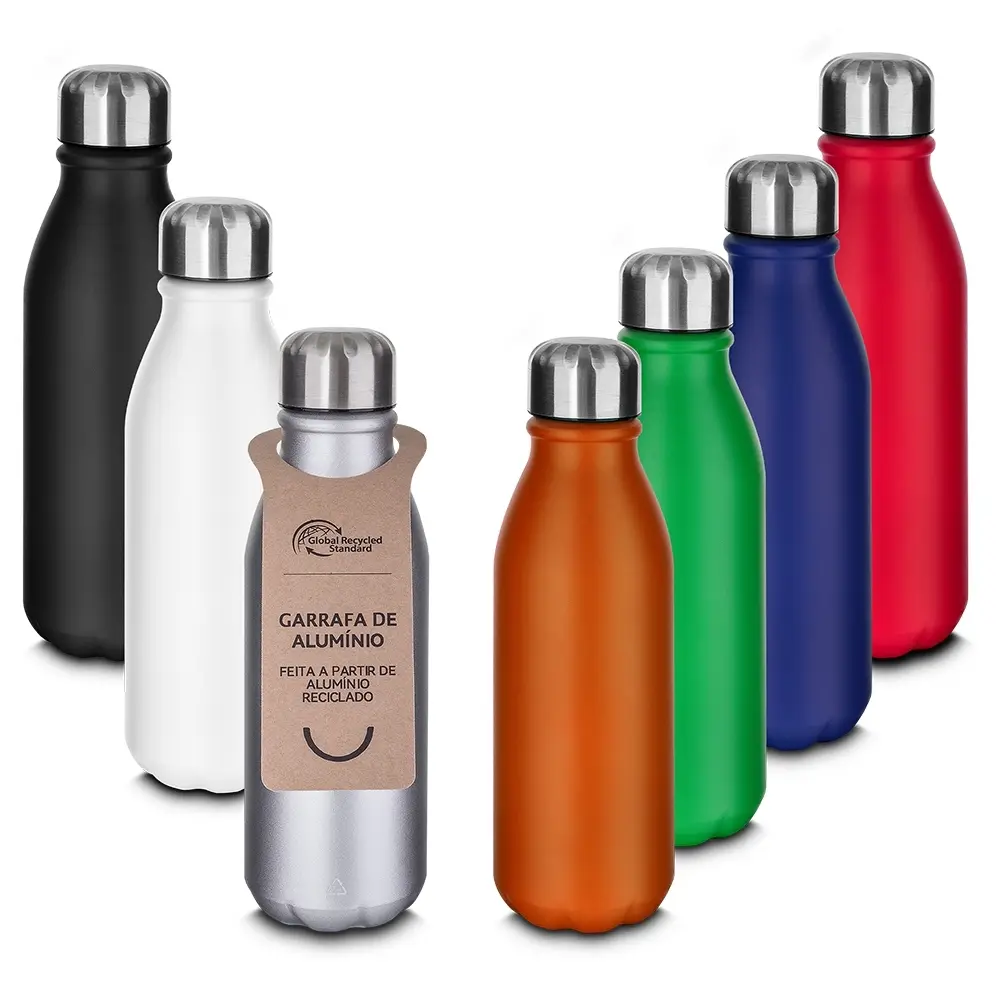 [05580225021] Garrafa Alumínio 600Ml  (Branco 05, 02 - Silk Cilíndrico, 1)