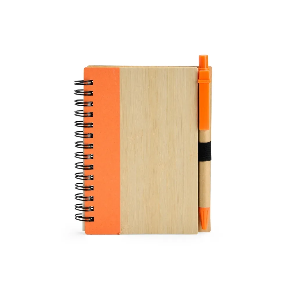 [10160135007] Caderno Ecológico com Caneta (Laranja 10, 41 - DTF UV, 01 - Tampografia A)