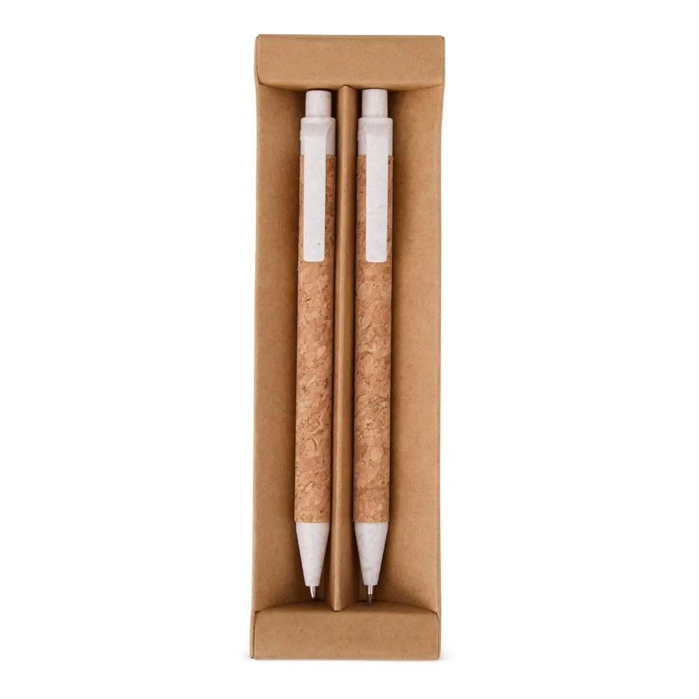 Kit Ecológico Caneta E Lapiseira Cortiça 
