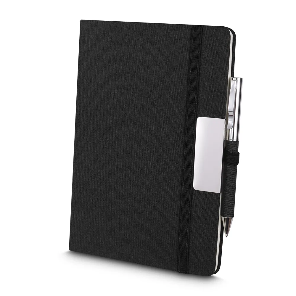 [14170018016] Kit Escritório A5 Capa em RPET e Caneta Metalica (Preto 14, 02 - Silk Plano KIT 2, 03 - Laser metal KIT 2)