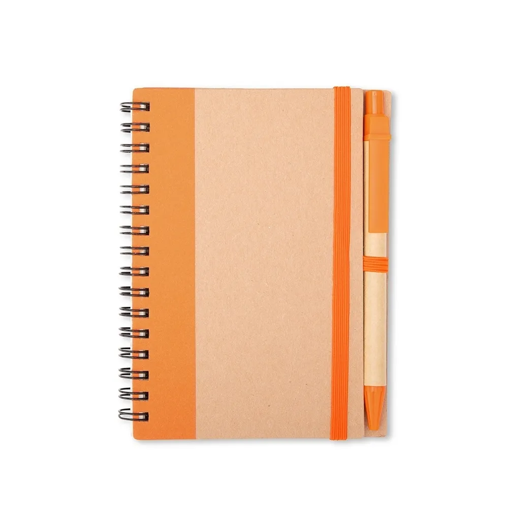 [10160178005] Caderno Ecológico com Caneta (Laranja 10, 02 - Silk Plano, 01 - Tampografia A)
