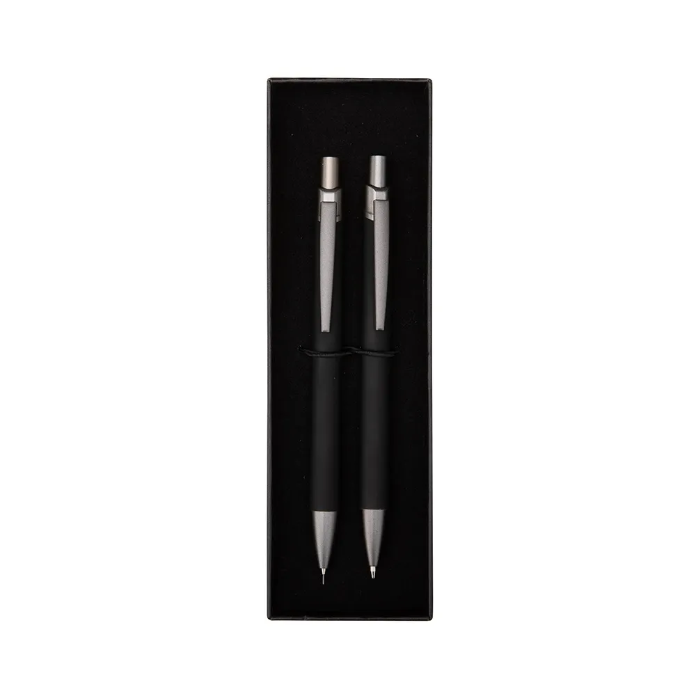 [14120013009] Conjunto Lápis e Lapiseira Metal (Preto 14, 02 - Silk Plano, 03 - Laser metal KIT 2)
