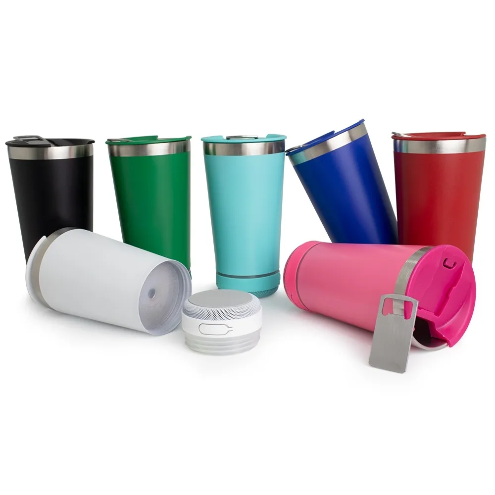 Copo Térmico 400Ml Com Caixa De Som