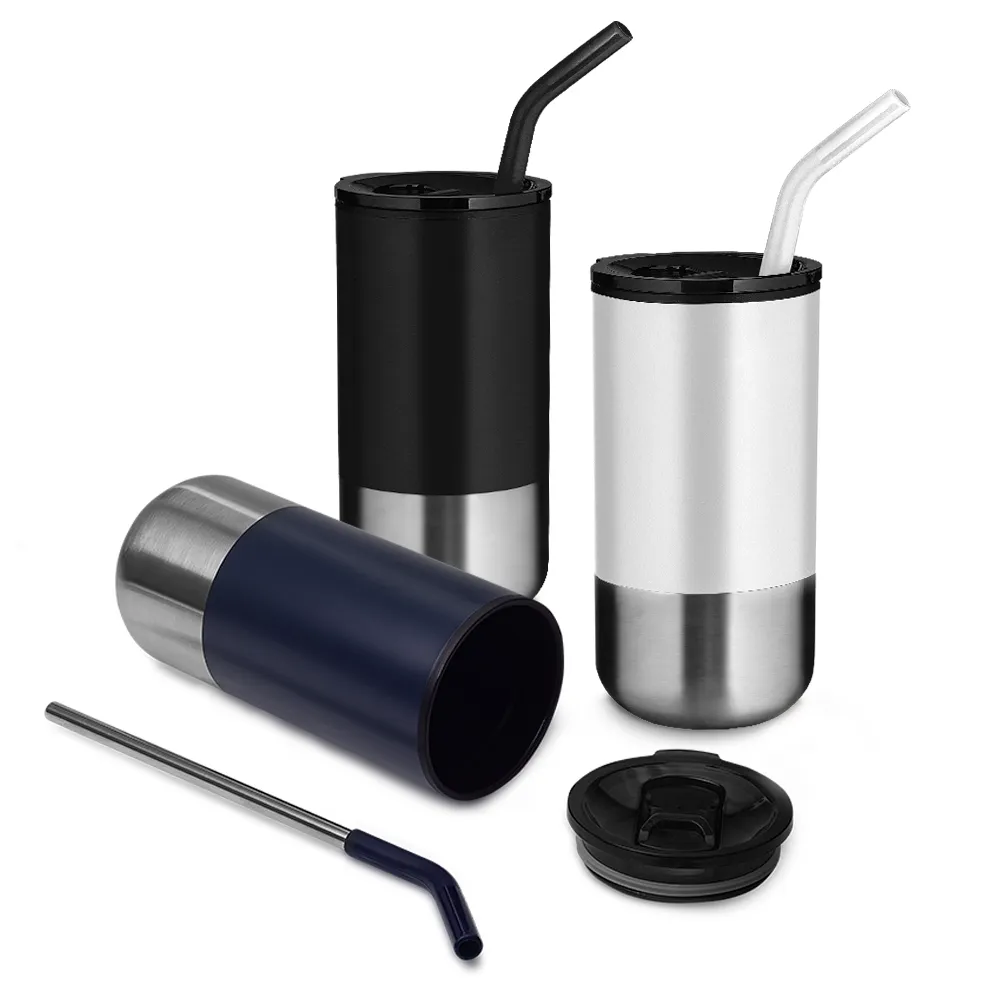 [05030148021] Copo Inox com Canudo 500Ml (Branco 05, 02 - Silk Cilíndrico, 1)